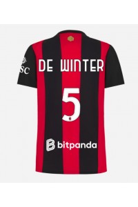 AC Milan Koni De Winter #5 Fotballdrakt Hjemme Klær Dame 2026-27 Korte ermer